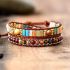 Jasper & Crystal Boho Leather Wrap Bracelet