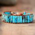 Turquoise Jasper Tube Stone Leather Wrap Bracelet