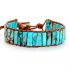 Turquoise Jasper Tube Stone Leather Wrap Bracelet