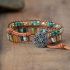 Jade & Crystal Boho Leather Wrap Bracelet