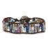 Handmade Natural Gemstone Sunflower Leather Wrap Bracelet – Adjustable Healing Jewelry