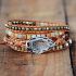 Handmade Jasper & Agate Druzy Leather Wrap Bracelet – 5 Layer Adjustable Gemstone Jewelry