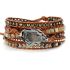 Handmade Jasper & Agate Druzy Leather Wrap Bracelet – 5 Layer Adjustable Gemstone Jewelry