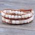 Natural Shell Beads Leather Two Layer Bracelet – Handmade Boho Adjustable Jewelry