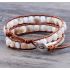 Natural Shell Beads Leather Two Layer Bracelet – Handmade Boho Adjustable Jewelry