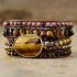 Natural Tiger Eye & Rhodonite Wrap Bracelet – 5 Layer Handmade Gemstone Jewelry