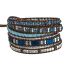 Handmade Crystal & Hematite Blue Wrap Bracelet – 5 Layer Vegan Cord Healing Jewelry