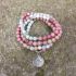 108 Matte Amazonite & Rhodonite Mala Beads – Handmade Meditation Necklace/Bracelet with Seashell Charm