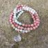 108 Matte Amazonite & Rhodonite Mala Beads – Handmade Meditation Necklace/Bracelet with Seashell Charm