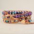 Handmade Purple & Turquoise Jasper Heart Wrap Bracelet – Genuine Leather, Adjustable