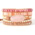 Natural Rose Quartz, Rhodonite & Sunstone Leather Wrap Bracelet – Handmade Chakra Jewelry