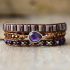 Natural Amethyst Beaded Wrap Bracelet - 3 Layer Healing Crystal Jewelry