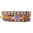 Natural Amethyst Beaded Wrap Bracelet - 3 Layer Healing Crystal Jewelry