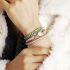 Primary Choice: Handmade White Opal & Mint Crystal 3-Layer Wrap Bracelet - Genuine Leather