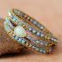 Primary Choice: Natural Amazonite Teardrop 3-Wrap Bracelet - Handmade Crystal Beaded Jewelry