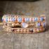 Primary Choice: Handmade Pastel Crystal & Pink Opal 3-Wrap Bracelet - Bohemian Woven Jewelry