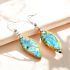 Jasper Leaf Dangle Earrings