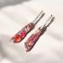 Antique Red Regalite Hook Earrings