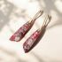 Antique Red Regalite Hook Earrings