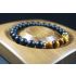 Mens Gift - Matte Black Onyx and Tiger Eye Bracelet - Mens Jewelry - Stretch Bracelet - Mens Bead Bracelet - Heal Bracelet - 8mm beads
