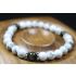  Howlite and Black Obsidian Bracelet - Stretch Bracelet - 8mm beads-Gemstone Bracelet - Healing Bracelet 
