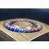 Matte Picasso and Lapis Lazuli Bracelet - Man Jewelry-Stretch Bracelet-Man Bead Bracelet - Heal Bracelet- Matte Picasso Bracelet 