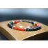 Anxiety Relief Bracelet - Matte Black Onyx with Orange dragon agate Bracelet - Lucky Bracelet - 8mm beads- Popular Gift 