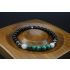 Malachite, Moonstone, Hematite & Black Tourmaline Bracelet (6mm Beads)/Powerful Protection, Emotional Balance, Heart Chakra, Well-Being