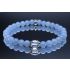 Angelite & Crystal Quartz Bracelet (6mm Beads)