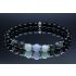 Onyx, Larvikite, Garnierite & Blue Lace Agate Bracelet (6mm Beads)/Deflects Negative Thinking, Anxiety, Strength, Protection, Spiritual