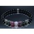 Black Tourmaline, Black Labradorite, Lepidolite, Rose Quartz Bracelet/Grief, Anxiety, Sweet Dreams, Protection (6mm Beads)