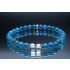 Blue Apatite & Crystal Quartz Bracelet (6mm Beads)