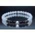 Garnet, Black Labradorite, Crystal Quartz & Moonstone Bracelet (6mm Beads)