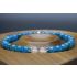 Blue Apatite & Crystal Quartz Bracelet (6mm Beads)