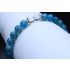 Blue Apatite & Crystal Quartz Bracelet (6mm Beads)