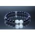 Blue Goldstone & Selenite Bracelet (6mm Beads)/Protective Energy, Positivity, Courage, Grounding, Spiritual