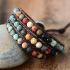 Natural Matte Stone Leather Wrap Bracelet-Inner Peace Balance Meditation Spiritual Inspiration Energy Protection Bracelet-Mental Health Gift