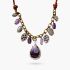 Antique Amethyst Silver Charm Necklace